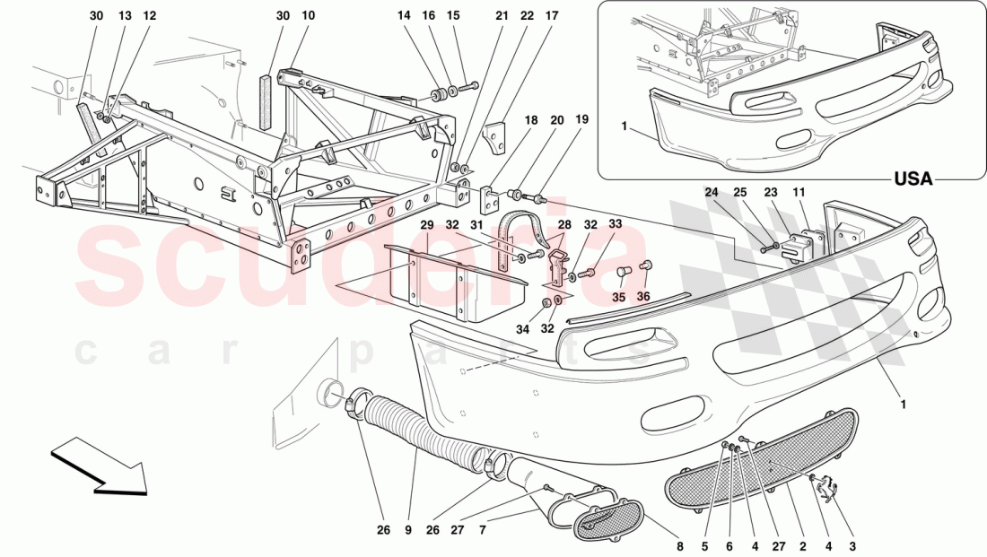 FRONT FRAME AND BUMPER of Ferrari Ferrari F50