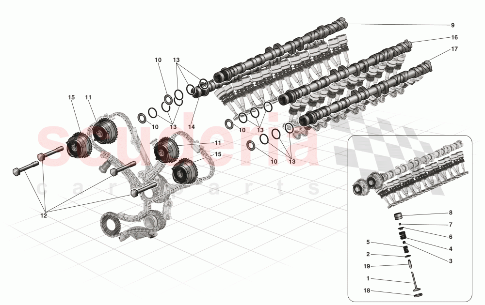 TIMING SYSTEM - TAPPETS AND SHAFTS of Ferrari Ferrari LaFerrari