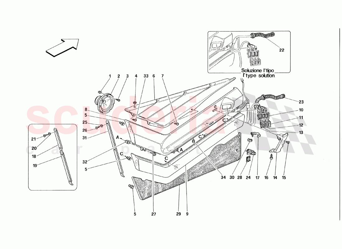 Doors - Inner Trims of Ferrari Ferrari 348 TB (1993)