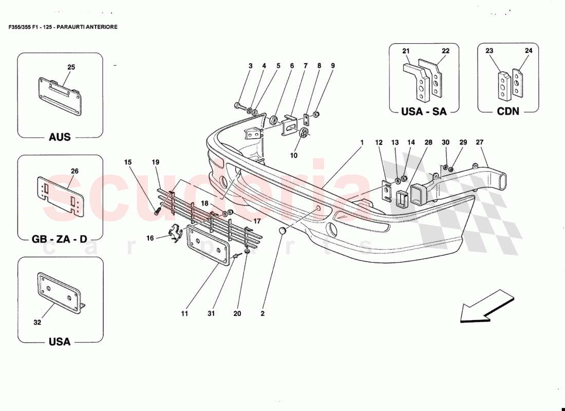 FRONT BUMPER of Ferrari Ferrari 355 (5.2 Motronic)