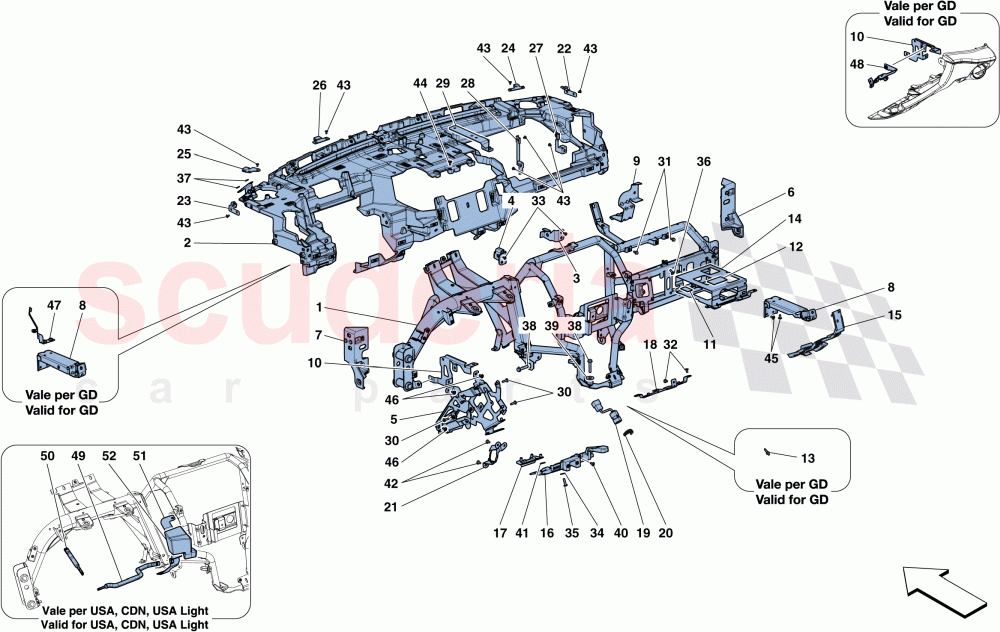 DASHBOARD - SUBSTRUCTURE of Ferrari Ferrari GTC4Lusso T