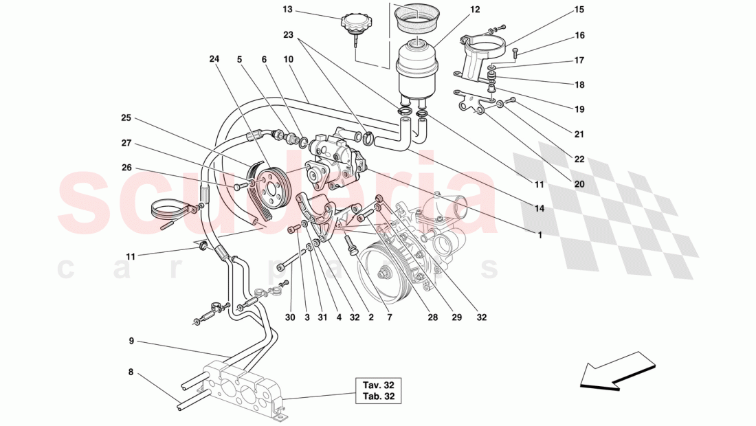 HYDRAULIC STEERING PUMP AND TANK of Ferrari Ferrari 360 Challenge (2000)