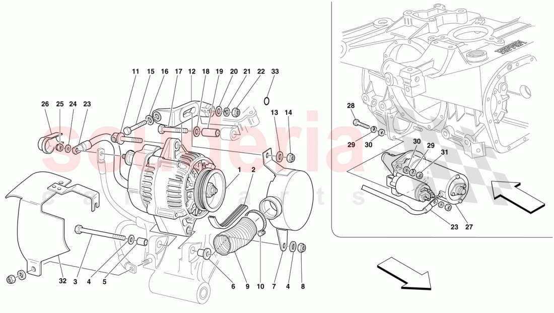 ALTERNATOR AND STARTING MOTOR of Ferrari Ferrari F50