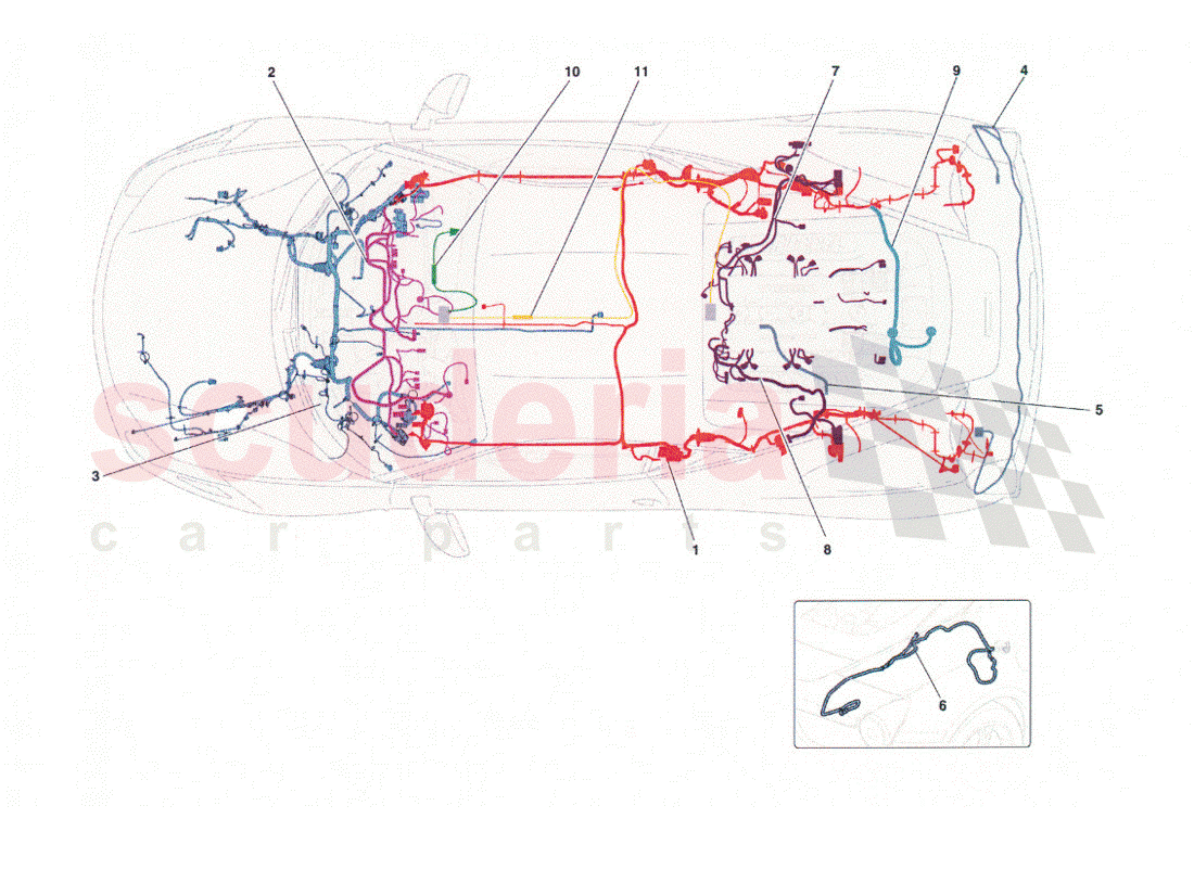 Main wiring of Ferrari Ferrari 458 Challenge