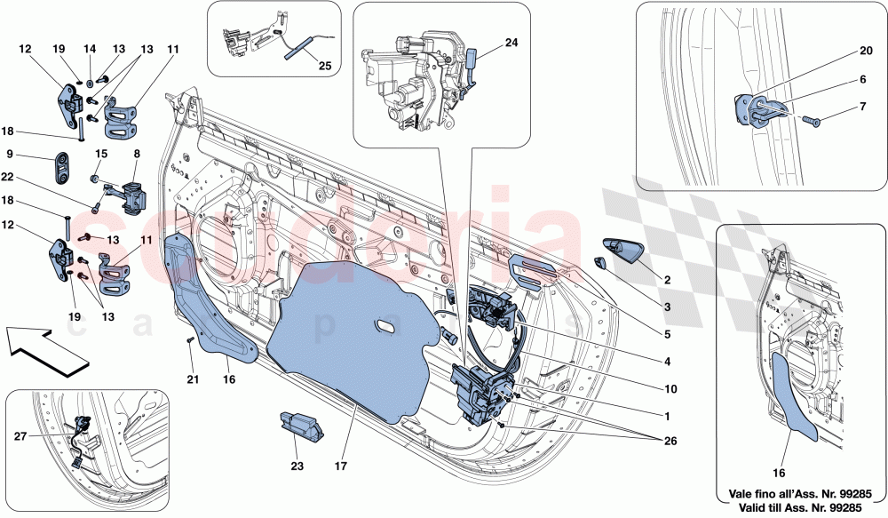 DOORS - OPENING MECHANISM AND HINGES of Ferrari Ferrari FF