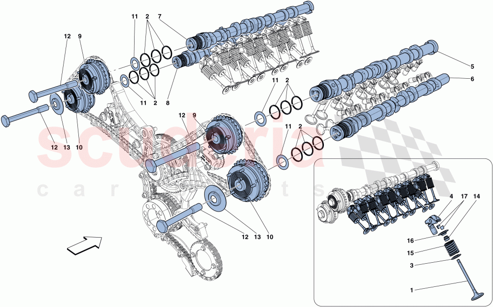 TIMING SYSTEM - CAMSHAFTS AND VALVES of Ferrari Ferrari California T