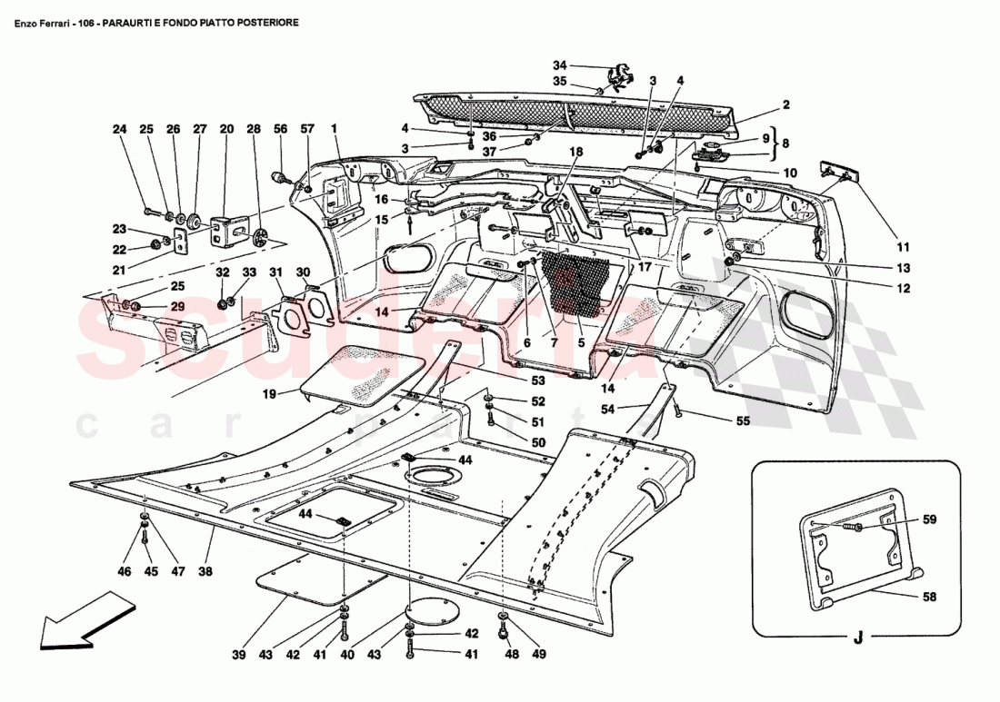 REAR BUMPER AND FLAT FLOOR PAN of Ferrari Ferrari Enzo