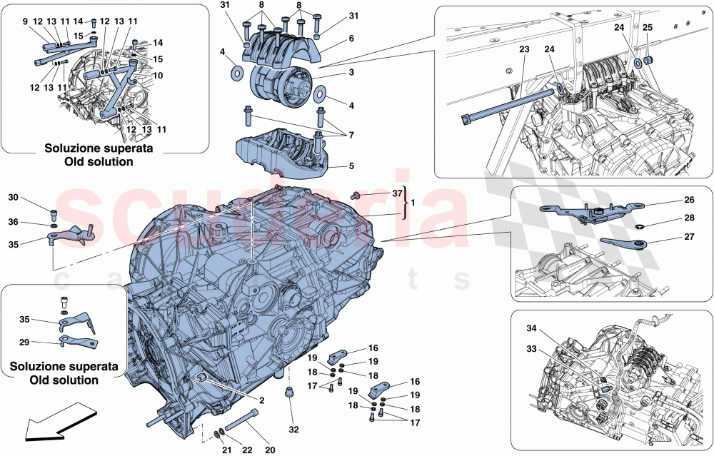 GEARBOX HOUSING of Ferrari Ferrari 458 Italia