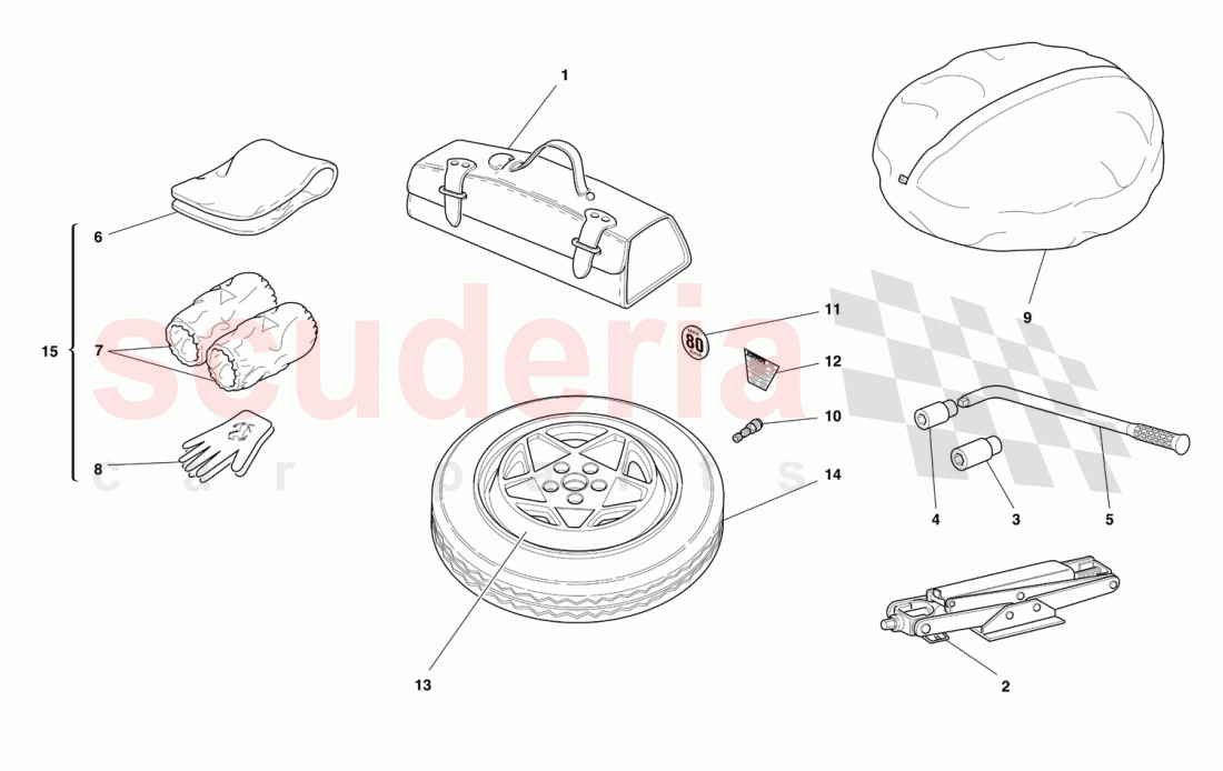 SPARE WHEEL AND EQUIPMENT of Ferrari Ferrari 456 M GT/GTA