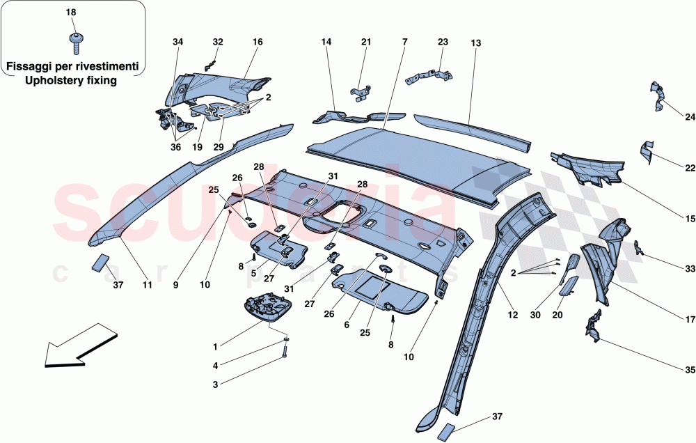 HEADLINER TRIM AND ACCESSORIES of Ferrari Ferrari F12 TDF