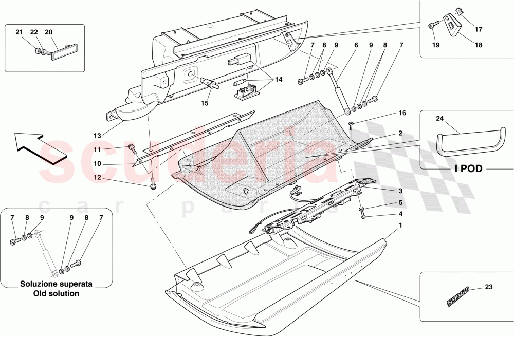 GLOVE COMPARTMENT of Ferrari Ferrari 599 GTB Fiorano