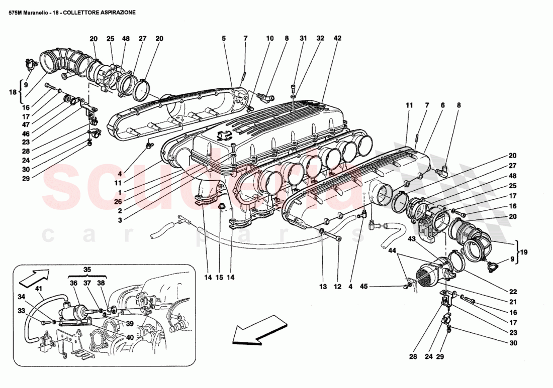 AIR INTAKE MANIFOLDS of Ferrari Ferrari 575M Maranello