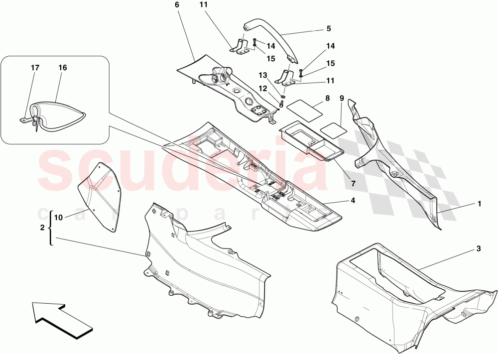 TUNNEL - SUBSTRUCTURE AND ACCESSORIES of Ferrari Ferrari 599 GTO