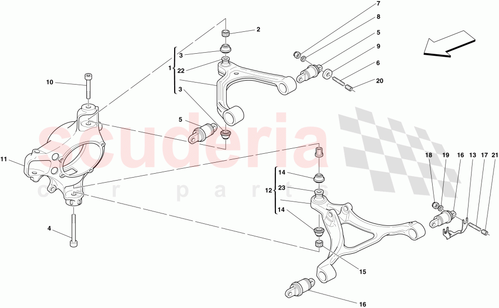 FRONT SUSPENSION - ARMS of Ferrari Ferrari 430 Spider