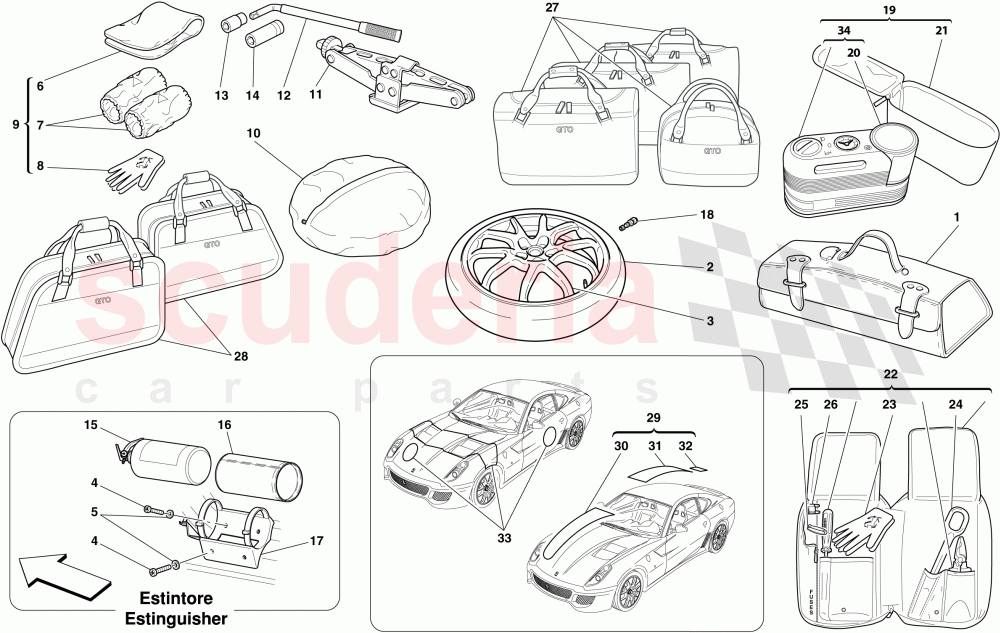 TOOLS PROVIDED WITH VEHICLE of Ferrari Ferrari 599 GTO