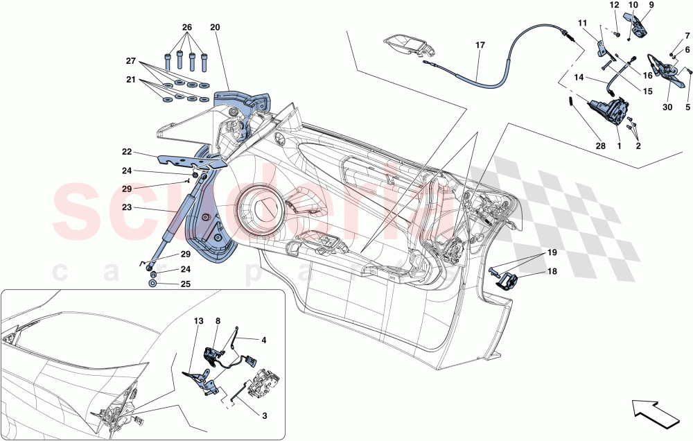 DOORS - OPENING MECHANISMS AND HINGES of Ferrari Ferrari LaFerrari Aperta