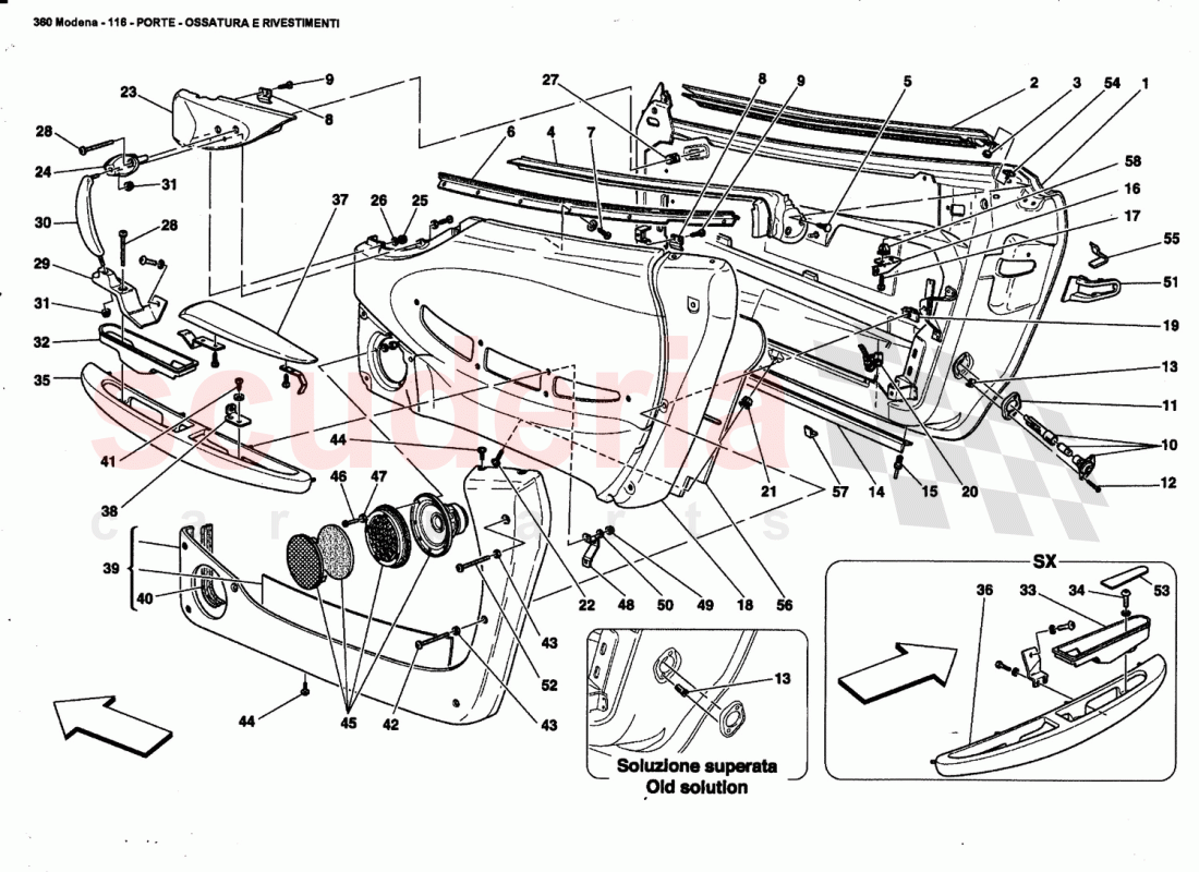 DOORS - FRAMEWORK AND COVERINGS of Ferrari Ferrari 360 Modena