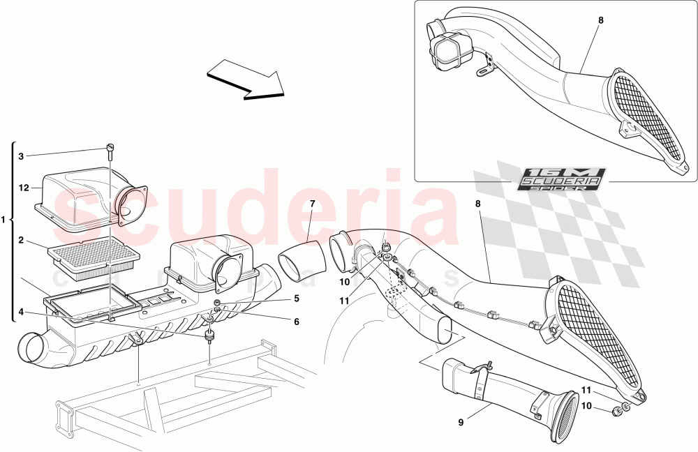 AIR INTAKE of Ferrari Ferrari 430 Scuderia Spider 16M