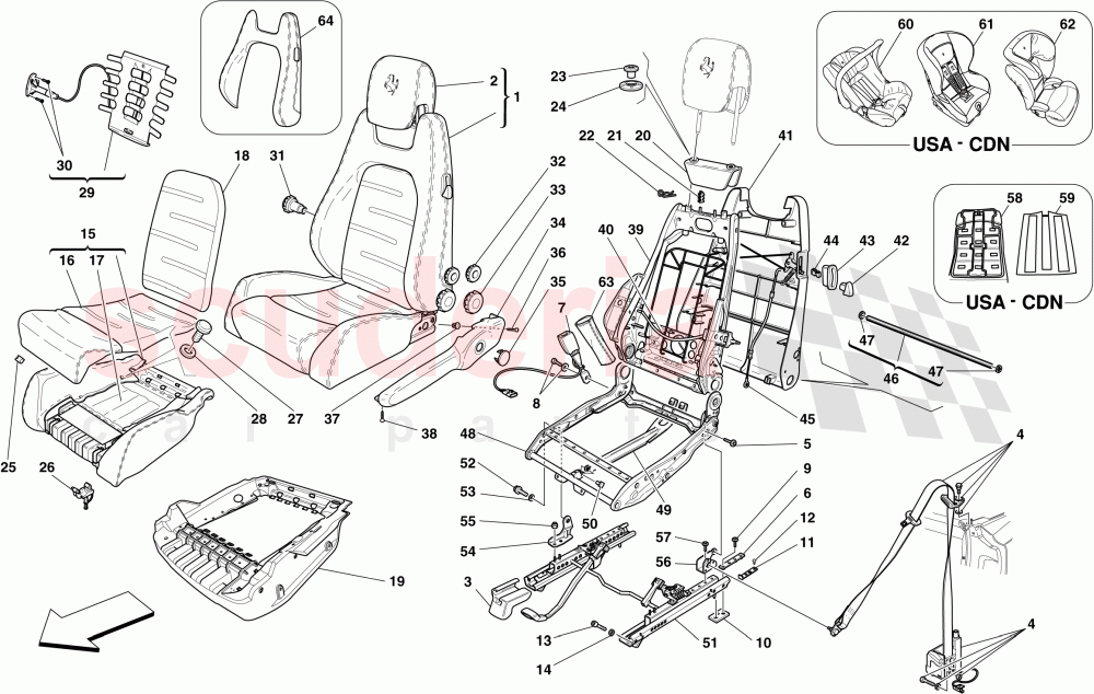 MANUAL FRONT SEAT - SEAT BELTS of Ferrari Ferrari 430 Spider