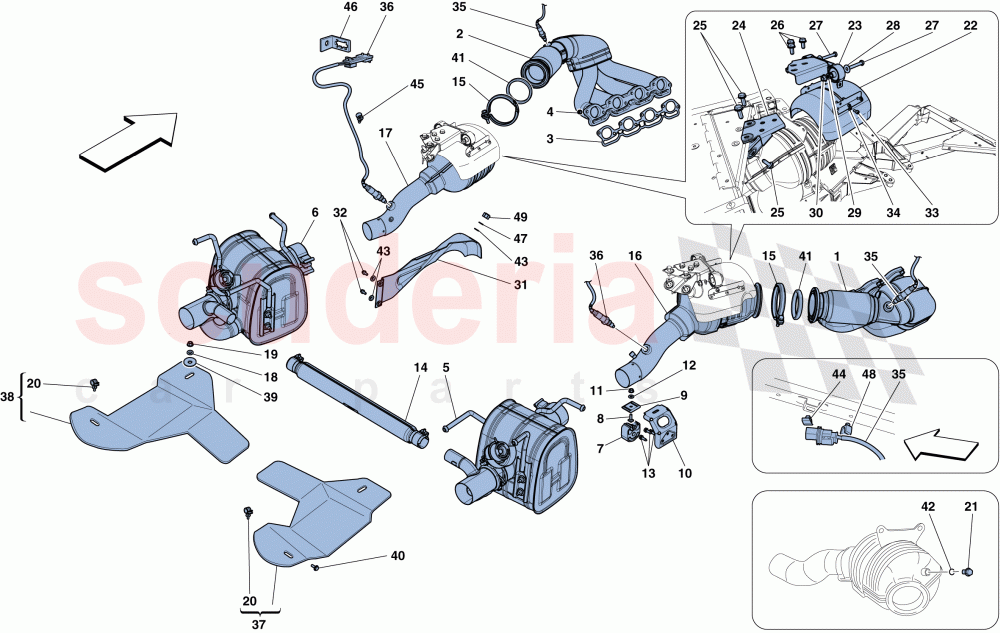 EXHAUST SYSTEM of Ferrari Ferrari 458 Speciale