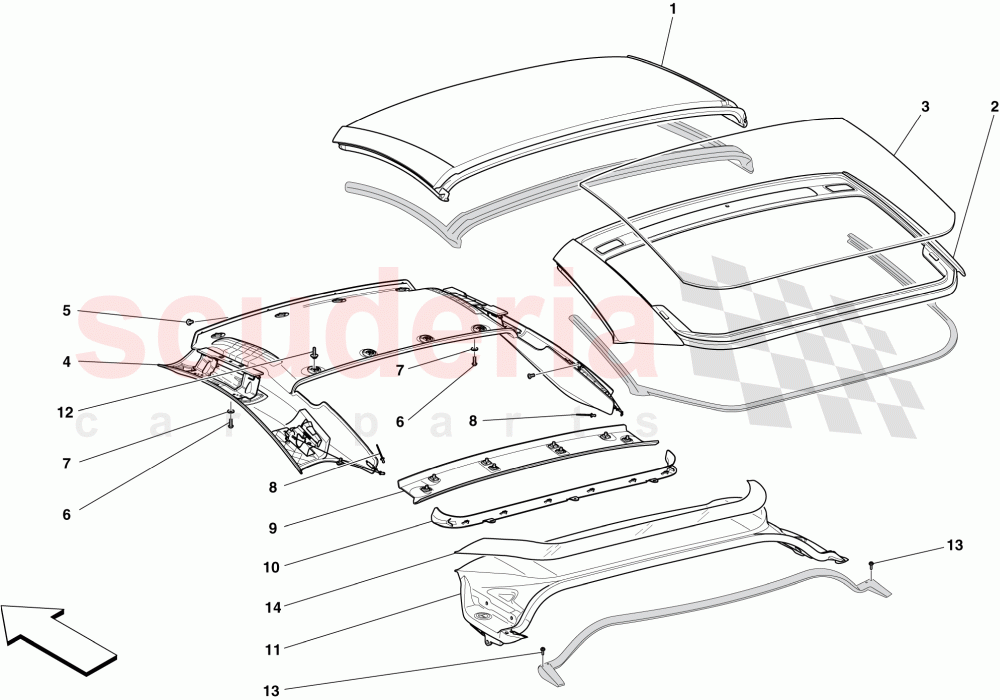 ELECTRIC ROOF: TRIM of Ferrari Ferrari California (2012-2014)