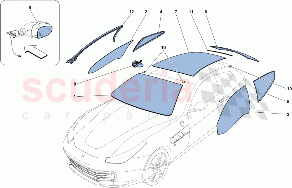 SCREENS, WINDOWS AND SEALS of Ferrari Ferrari GTC4Lusso T