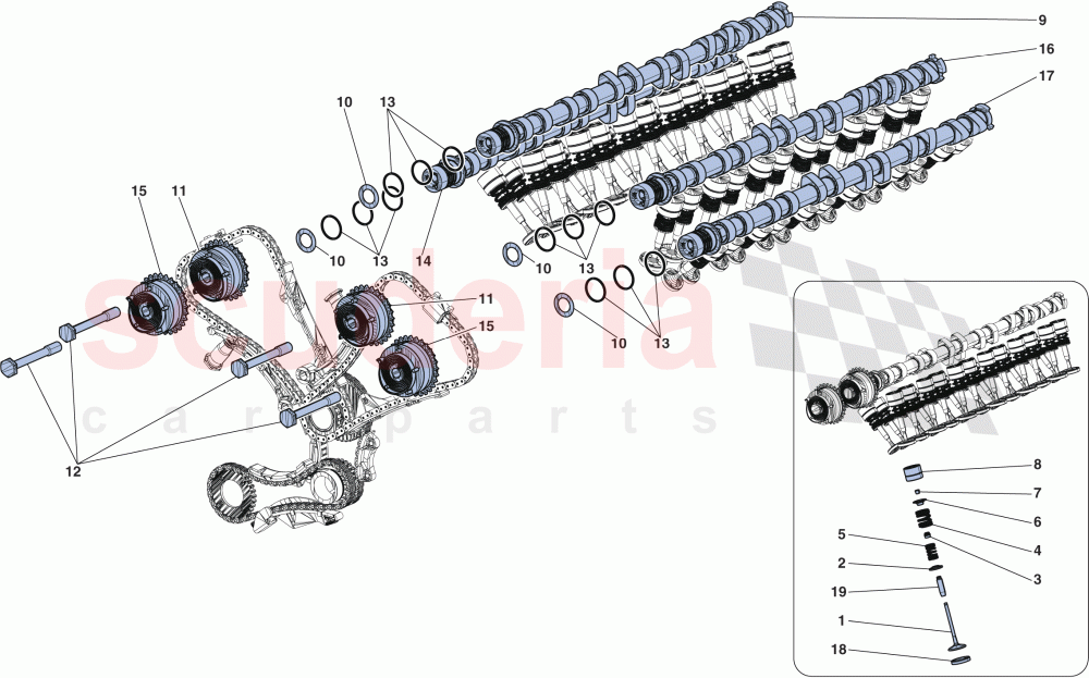 TIMING SYSTEM - TAPPETS AND SHAFTS of Ferrari Ferrari LaFerrari Aperta