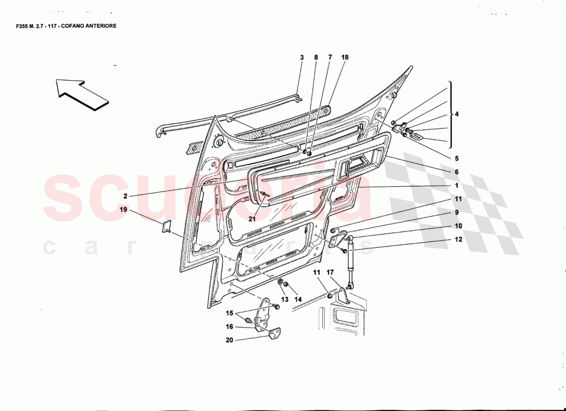 FRONT HOOD of Ferrari Ferrari 355 (2.7 Motronic)