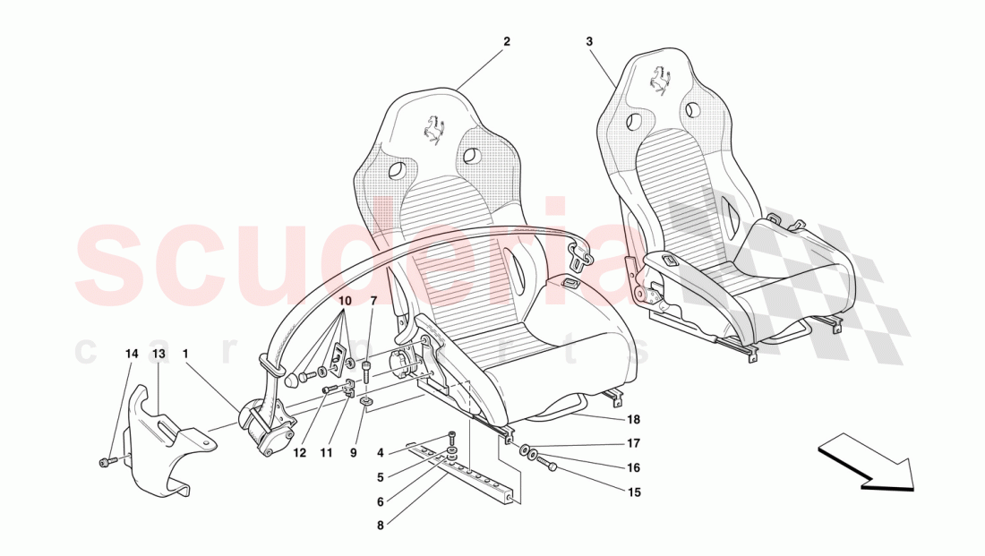 SEATS AND SAFETY BELTS -VALID FOR USA- of Ferrari Ferrari F50