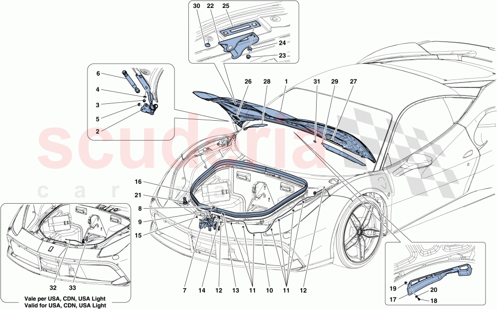 FRONT LID AND OPENING MECHANISM of Ferrari Ferrari 488 GTB