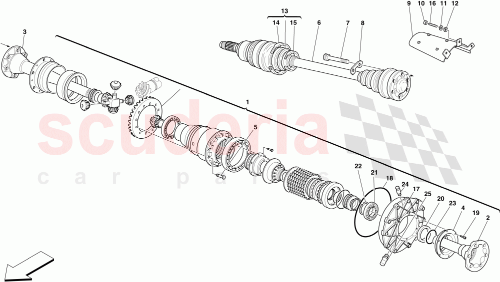 DIFFERENTIAL AND AXLE SHAFT of Ferrari Ferrari 430 Scuderia Spider 16M