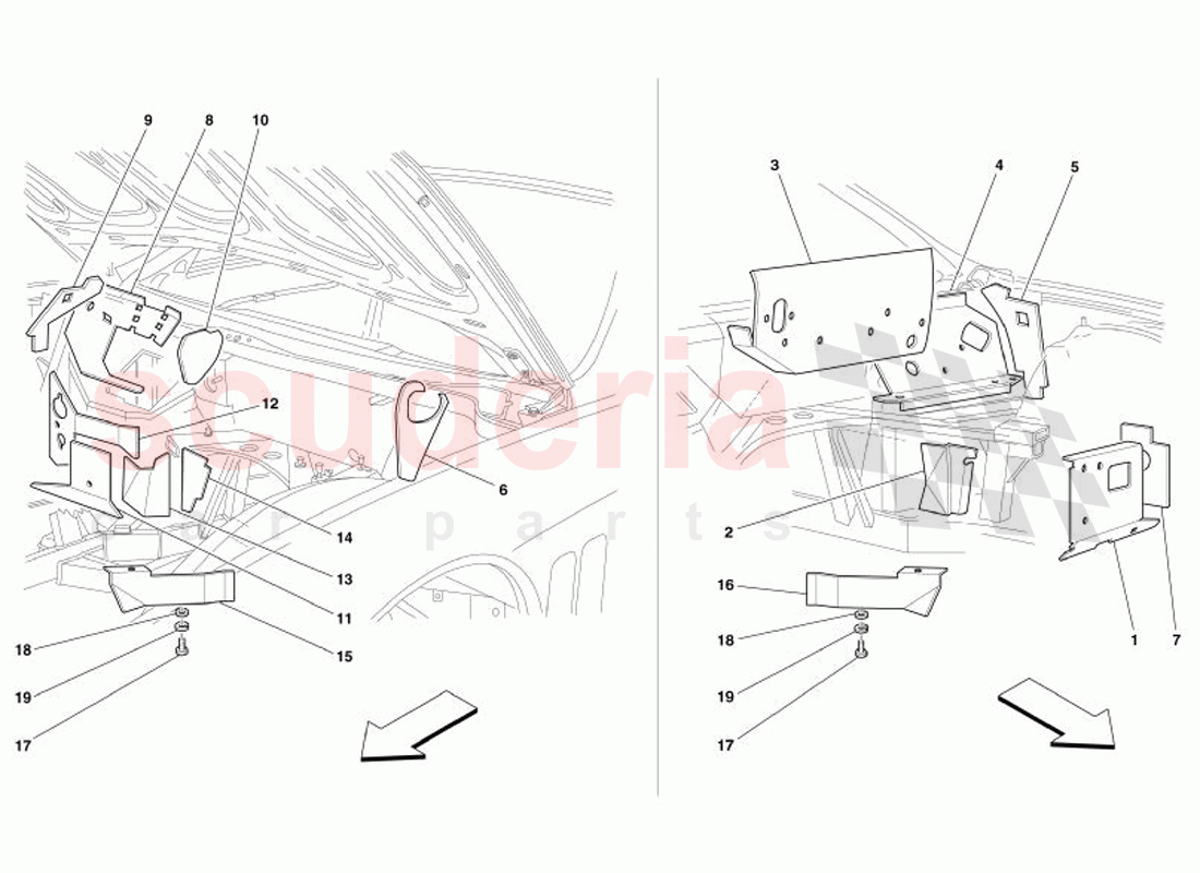 Engine Compartment Fire-Proof Insulations -Valid for GD- of Ferrari Ferrari 575 Superamerica