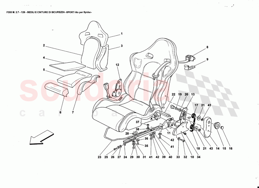 SEATS AND SAFETY BELTS -SPORT-Nat far Spider- of Ferrari Ferrari 355 (2.7 Motronic)