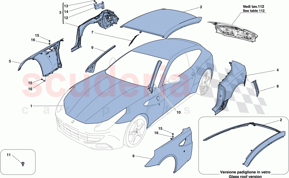 BODYSHELL - EXTERNAL TRIM of Ferrari Ferrari FF