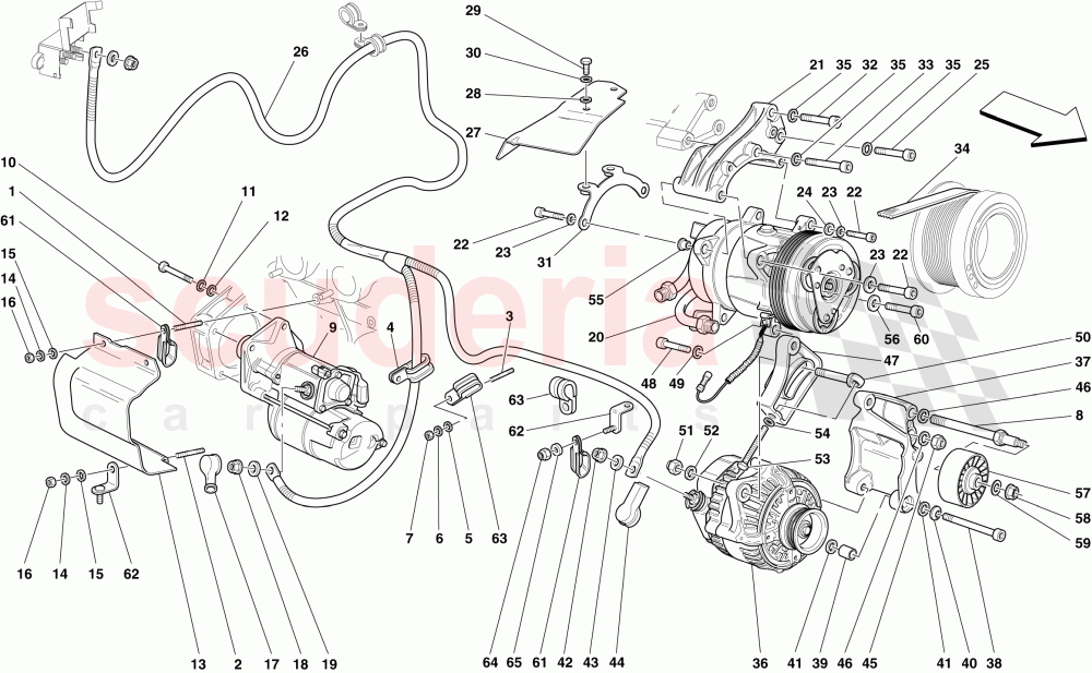 ALTERNATOR - STARTER MOTOR - AC COMPRESSOR of Ferrari Ferrari 612 Scaglietti