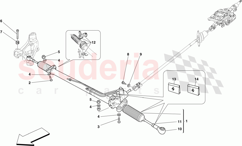 HYDRAULIC POWER STEERING BOX of Ferrari Ferrari 599 GTB Fiorano