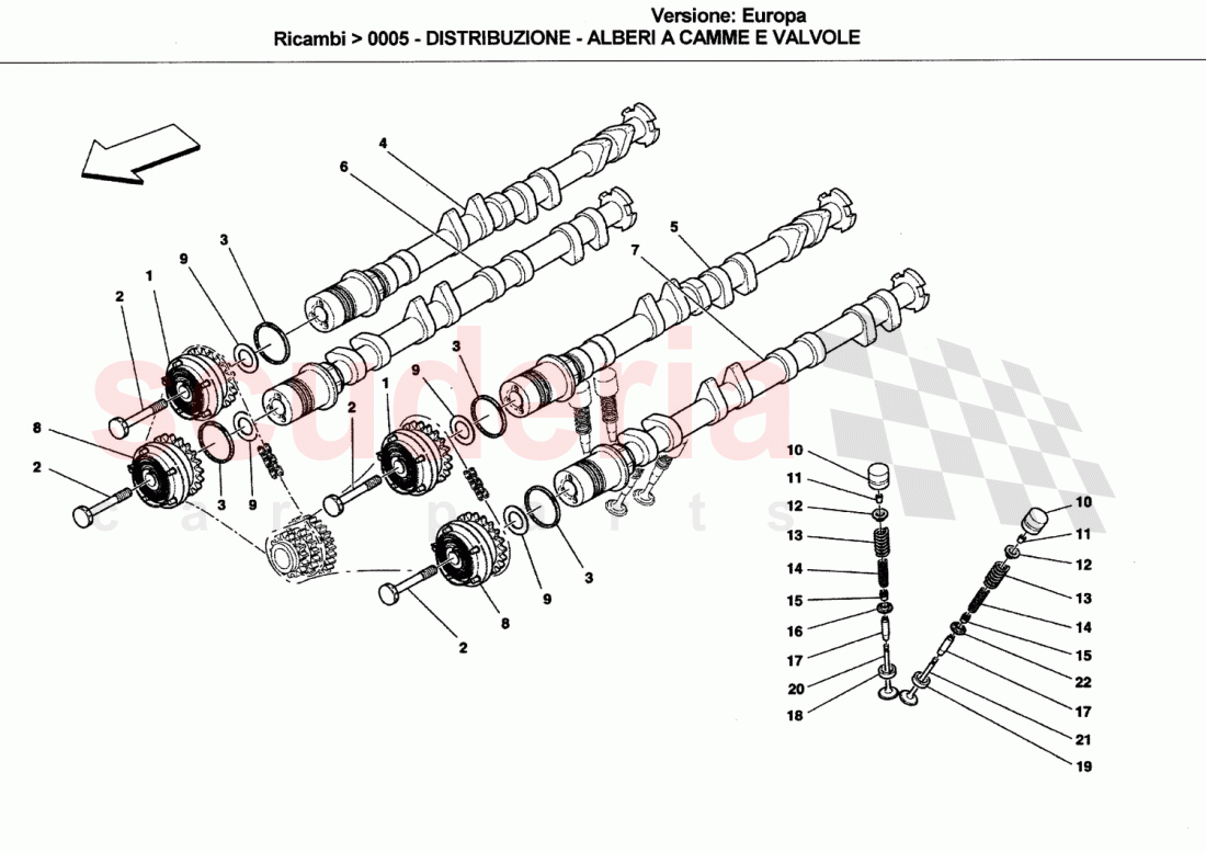 TIMING-SHAFTS AND VALVES of Ferrari Ferrari California (2008-2011)