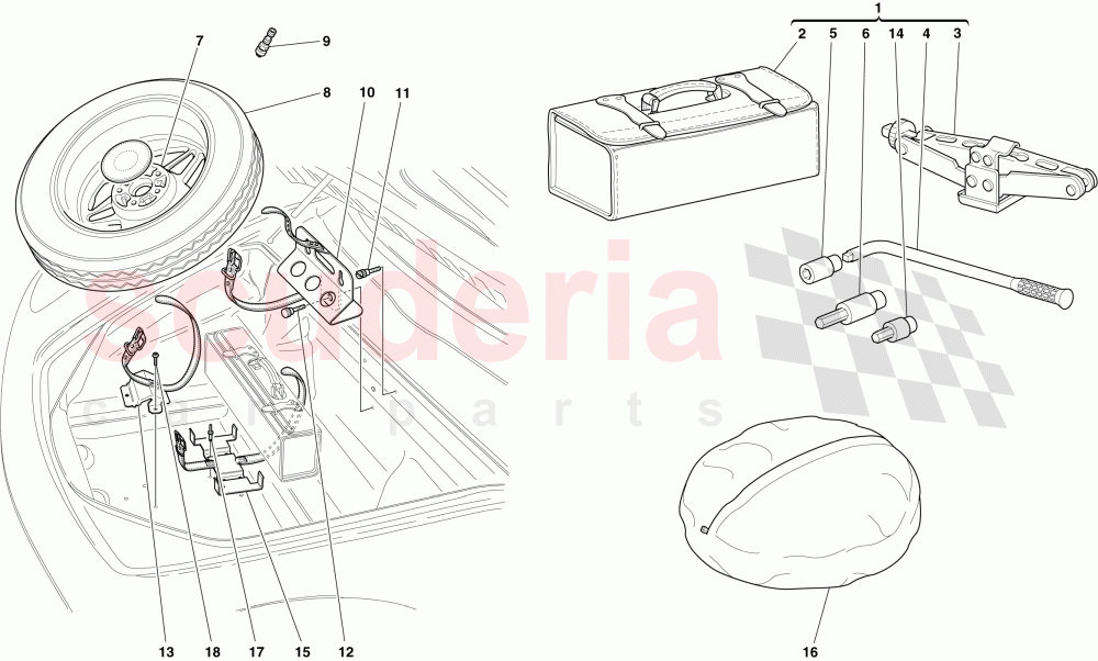 SPARE WHEEL AND TOOLS -Optional- of Ferrari Ferrari 430 Coupe