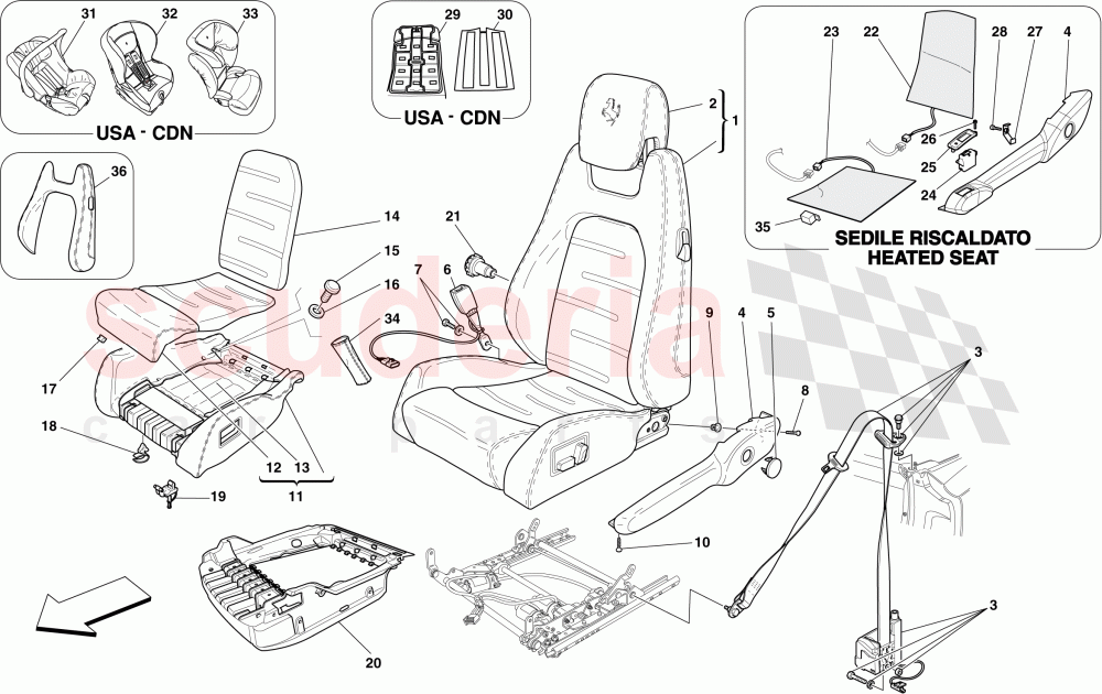 ELECTRIC SEAT - SEAT BELTS -OPTIONAL of Ferrari Ferrari 430 Spider