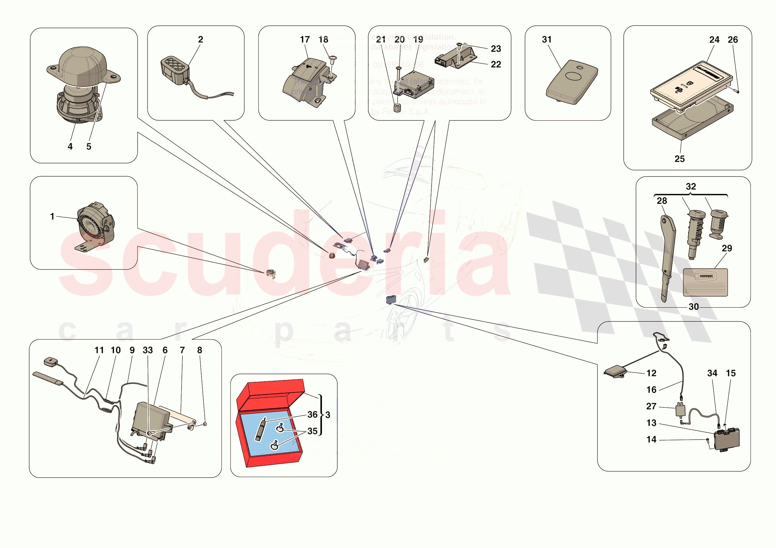 ANTI-THEFT SYSTEM of Ferrari Ferrari 296 GTB Europe RH