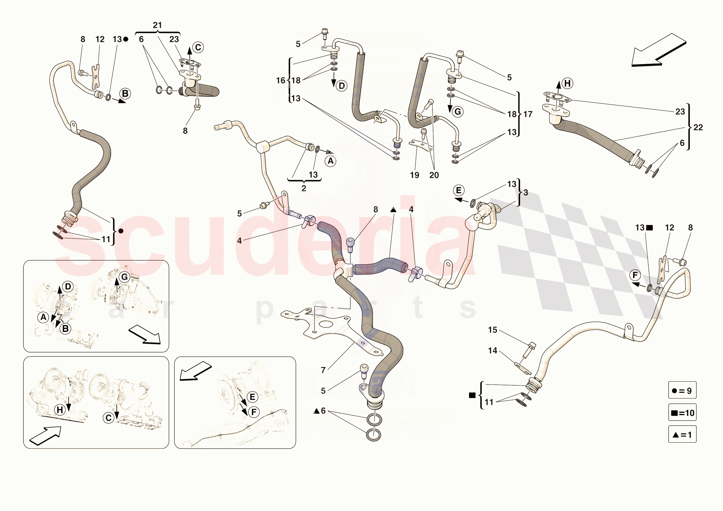 FORCED INDUCTION SYSTEM PIPES of Ferrari Ferrari 296 GTB USA