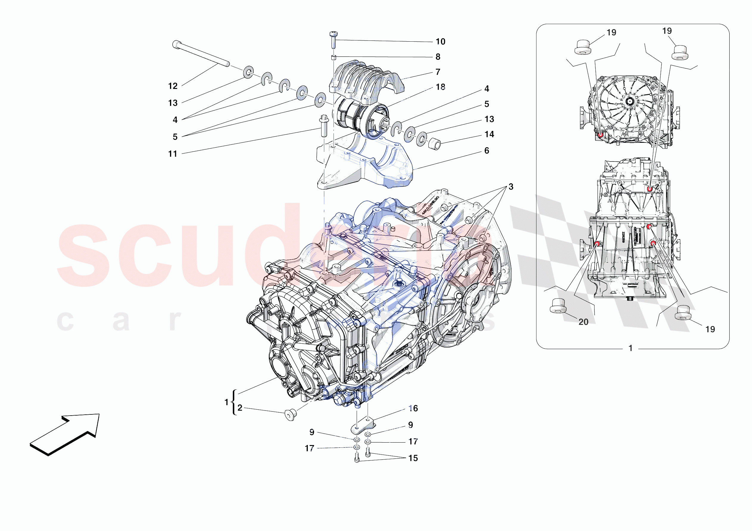 GEARBOX AND FASTENERS of Ferrari Ferrari 488 Pista Europe