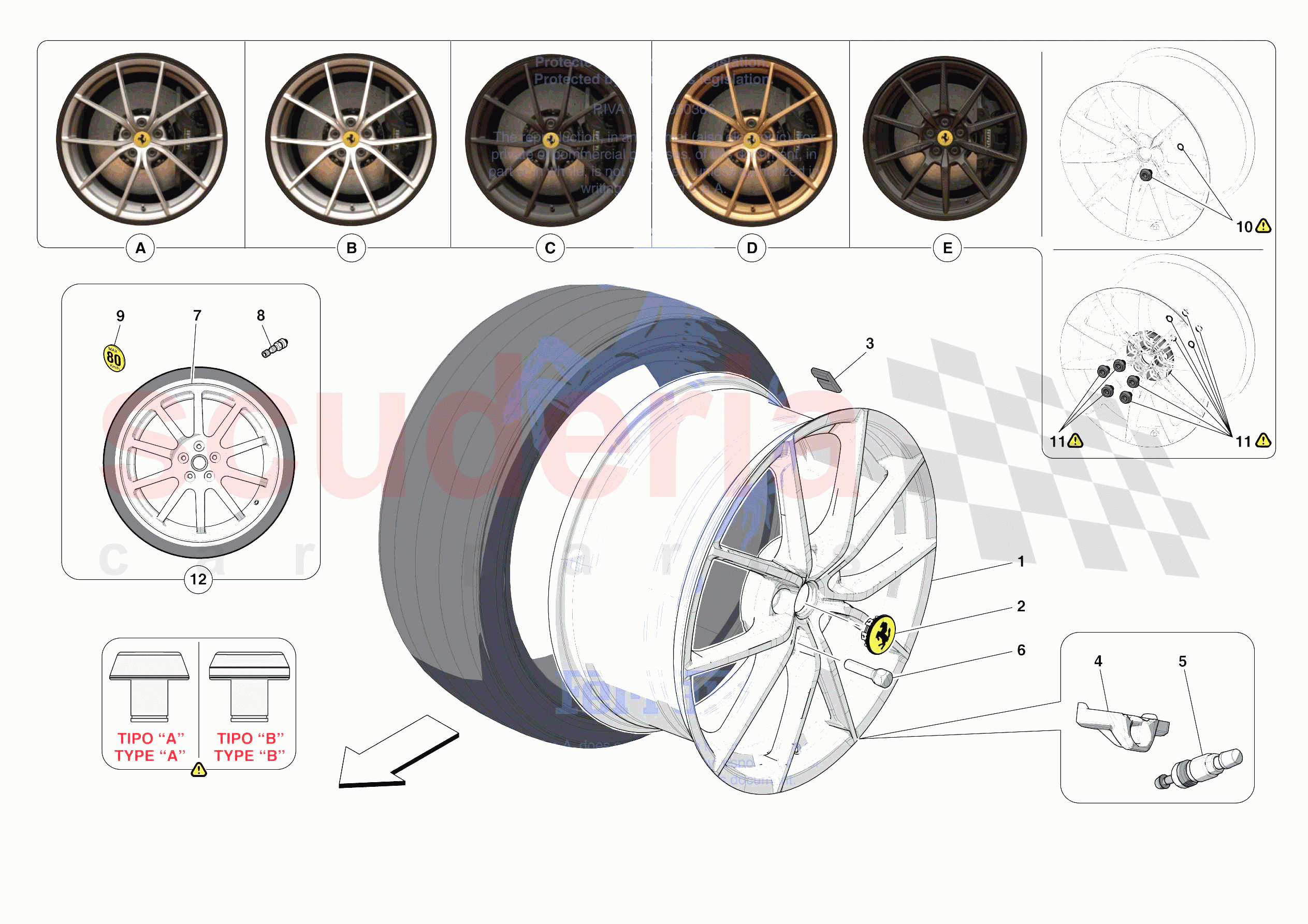 COMPLETE WHEELS of Ferrari Ferrari 488 Pista Europe