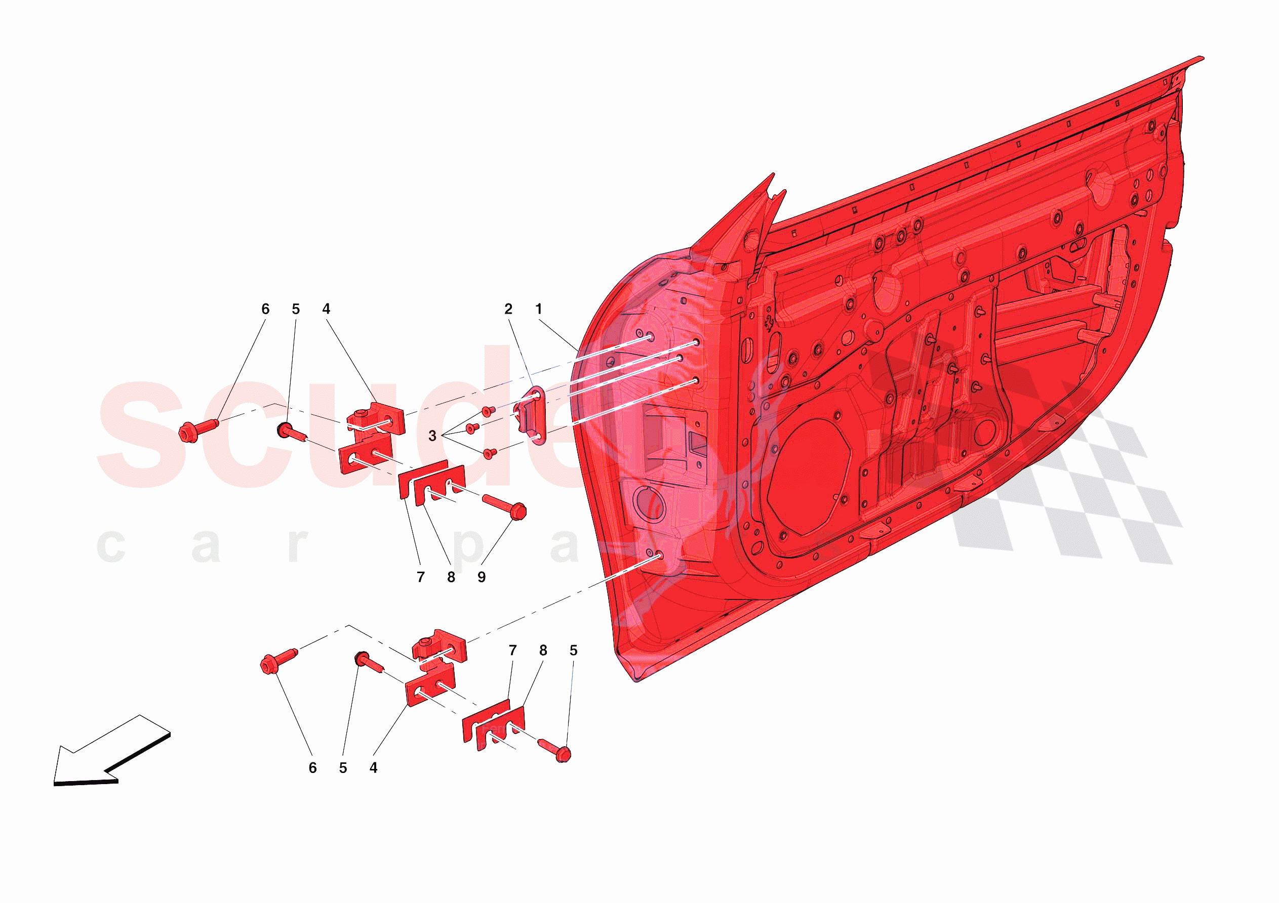 FRONT DOOR SUBSTRUCTURE of Ferrari Ferrari 488 Pista Europe