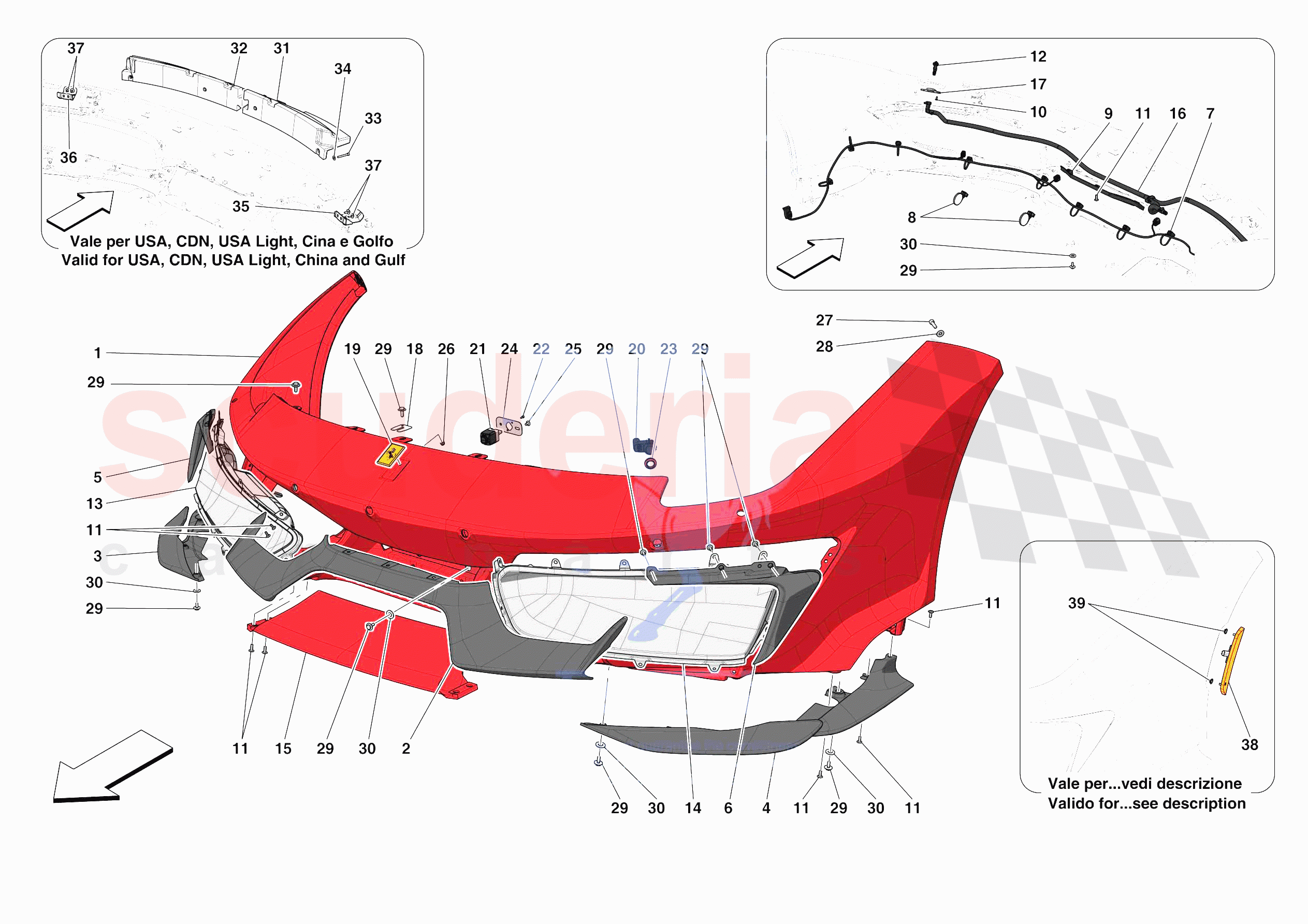 FRONT BUMPER of Ferrari Ferrari 488 Pista Europe