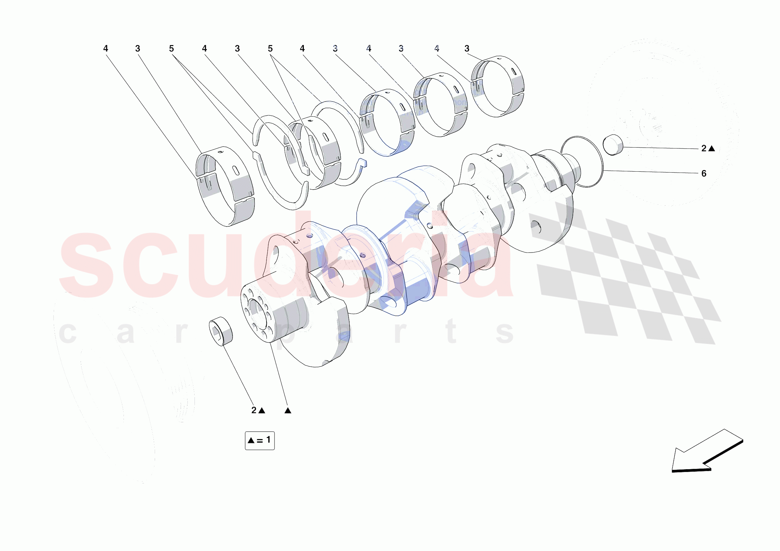 CRANKSHAFT of Ferrari Ferrari 488 Pista Europe RH