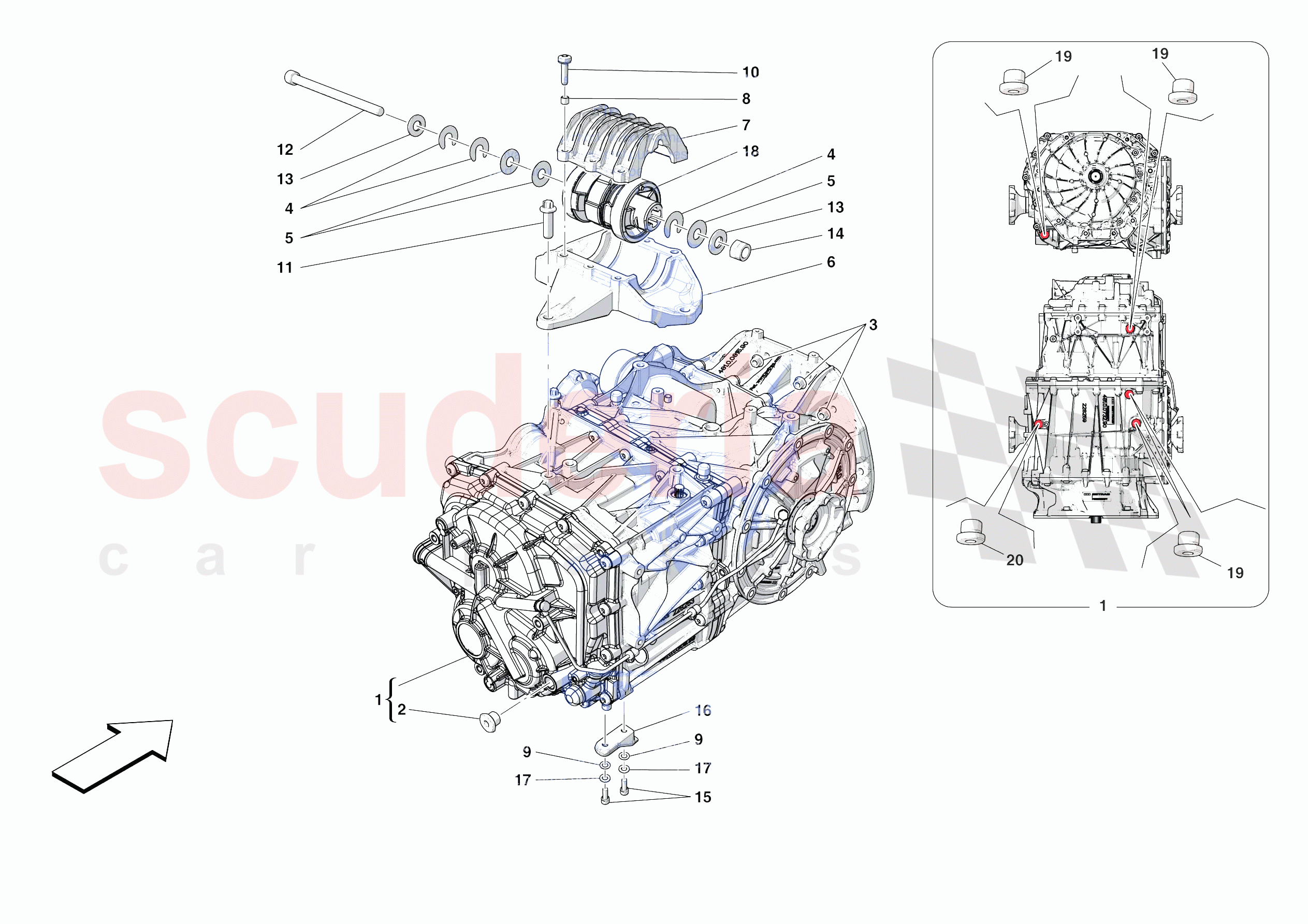 GEARBOX AND FASTENERS of Ferrari Ferrari 488 Pista Spider USA