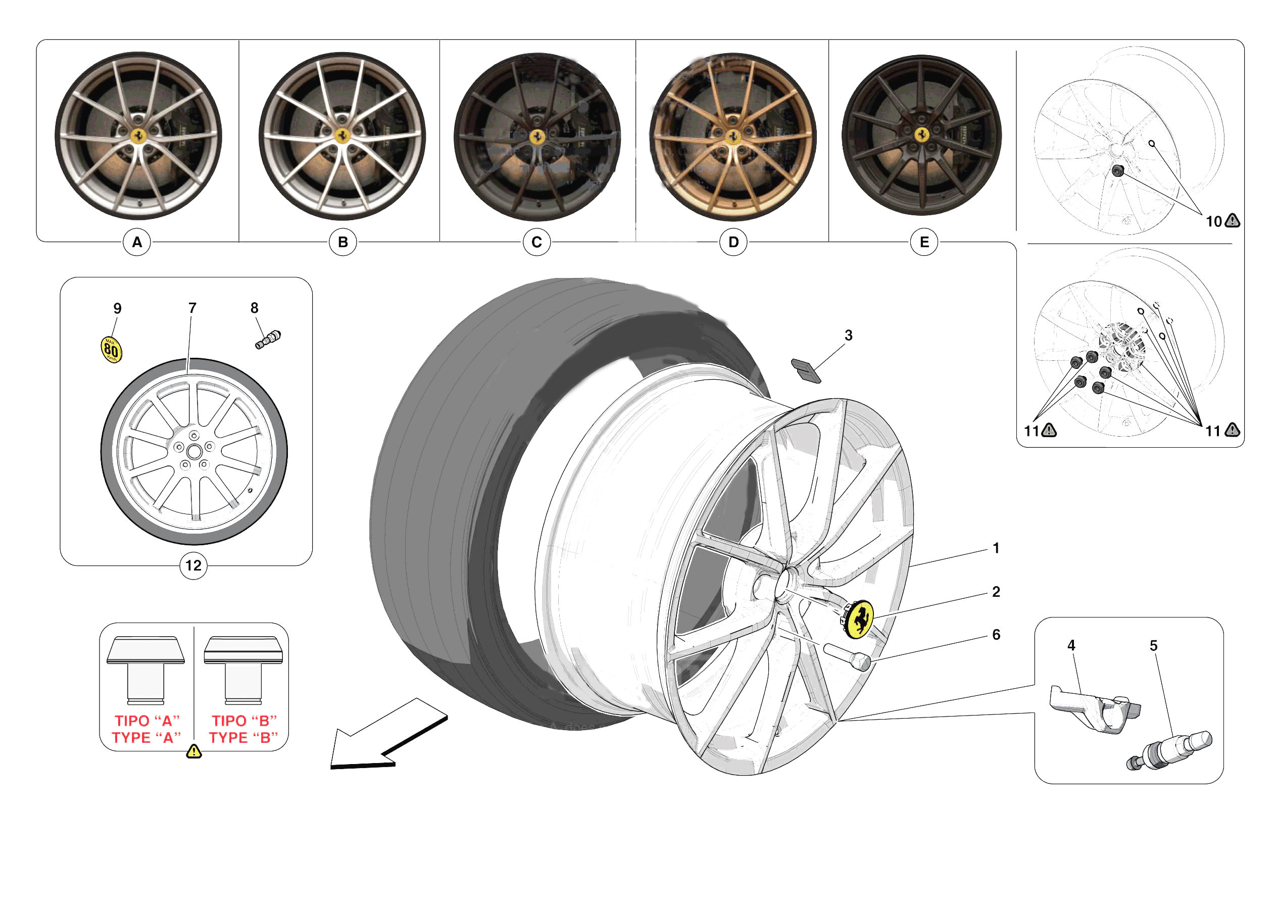 COMPLETE WHEELS of Ferrari Ferrari 488 Pista USA