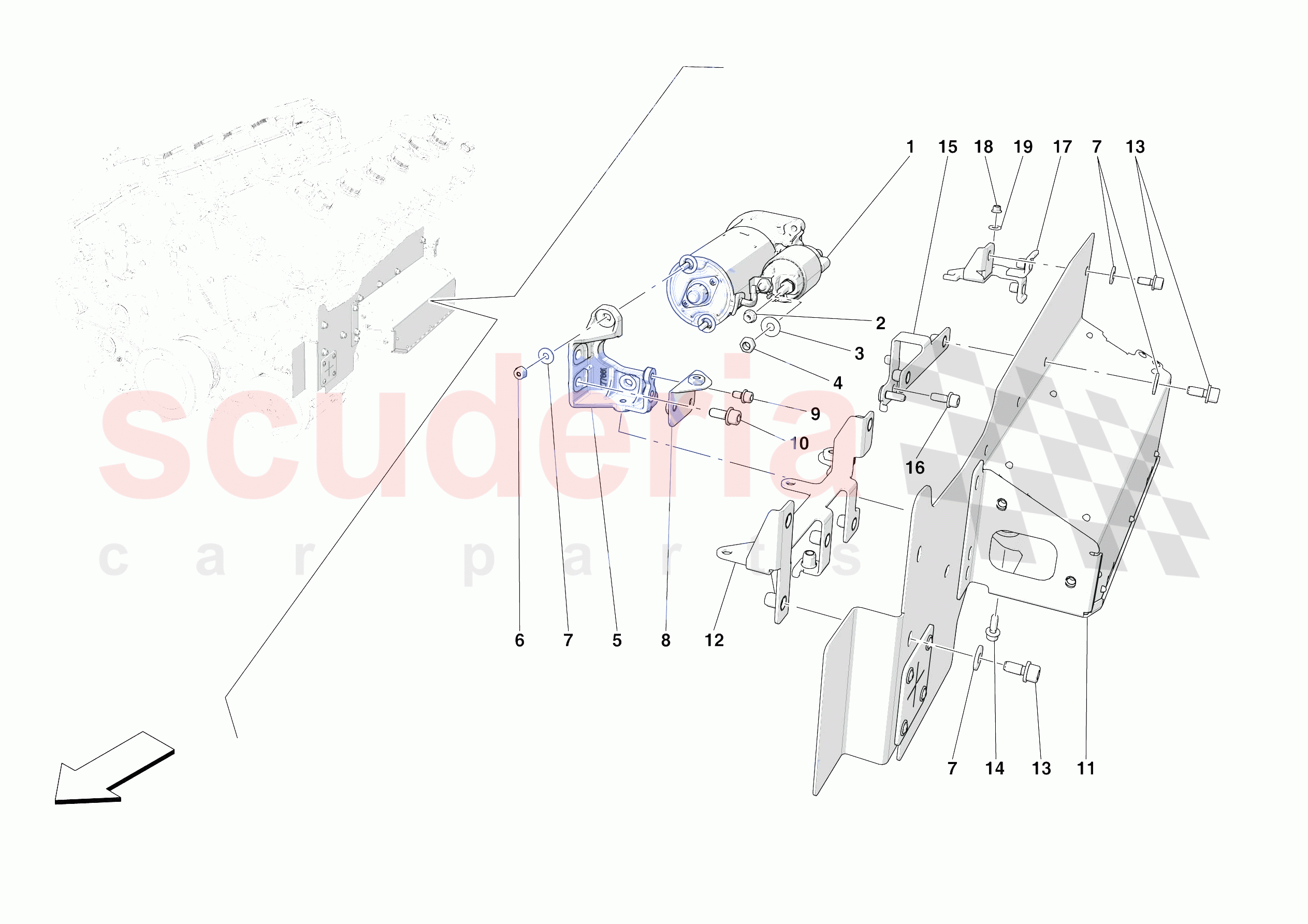 ELECTRIC STARTER MOTOR of Ferrari Ferrari 812 Competizione A Europe