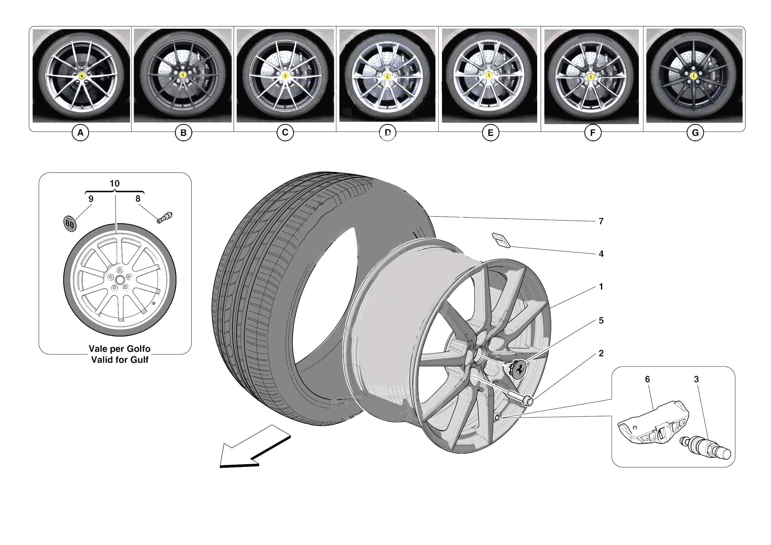 COMPLETE WHEELS of Ferrari Ferrari 812 Competizione A Europe